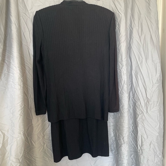 St. John Collection by Marie Gray Black Santana knit dress Set with Gold Buttons - Picture 5 of 11